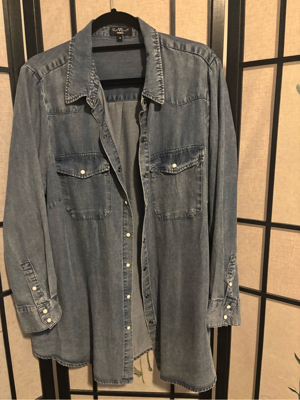 Velvet Heart Light Wash Denim Shirt Jacket